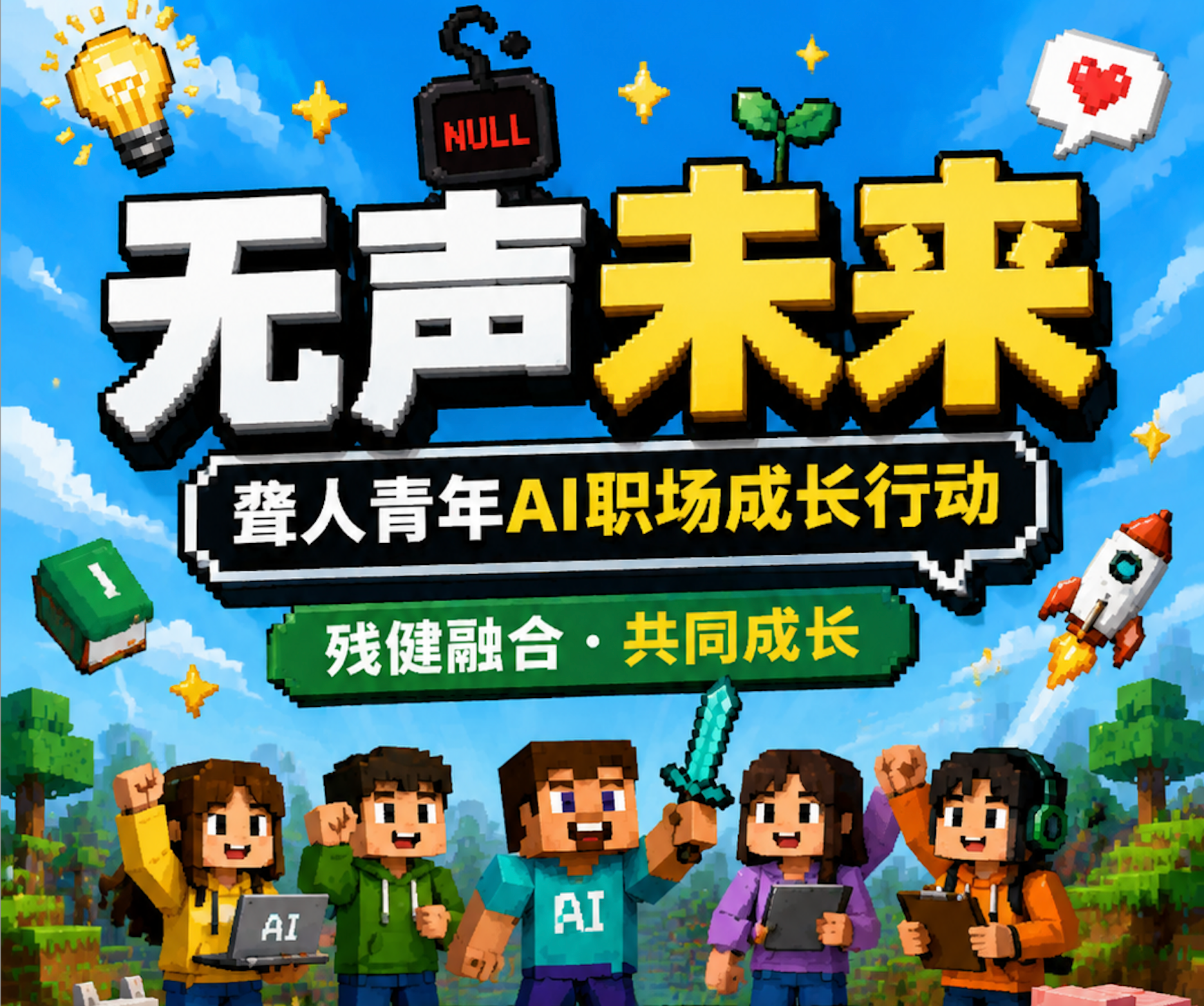 无声未来聋人青年 AI 职场成长行动海报